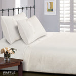 Intimates Waffle Button White Duvet Cover & Pillowcase Set