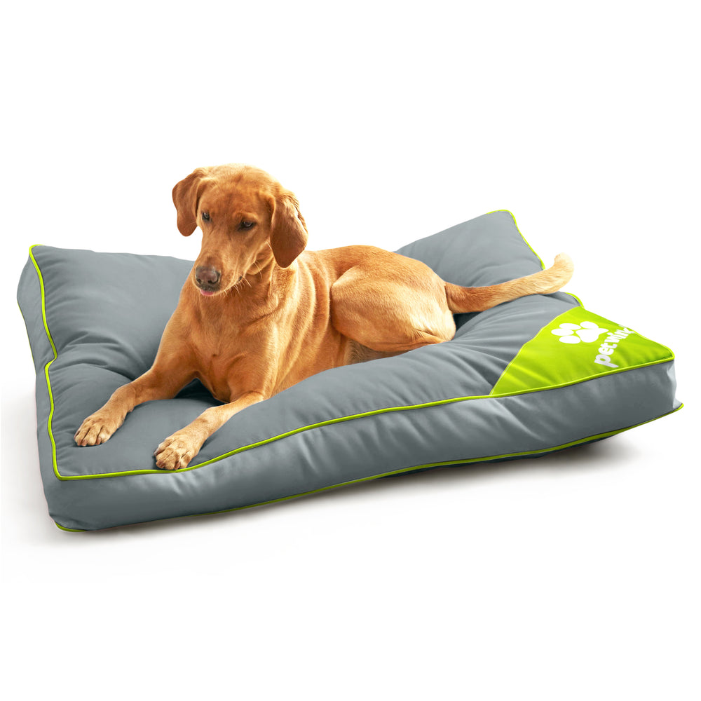 Pet Winks Waterproof Grey & Green Pet Bed