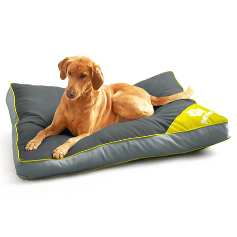 Pet Winks Waterproof Charcoal & Yellow Pet Bed
