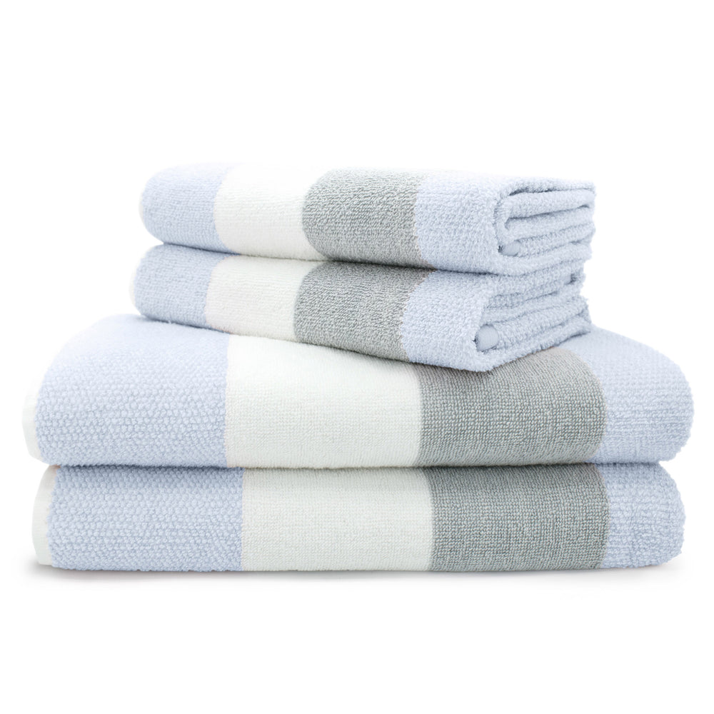 Velosso Weston 500gsm Cotton Blue Striped Towels