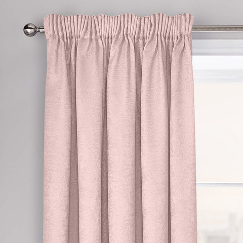 Velosso Westwood Blush Pink Dimout Pencil Pleat Curtains