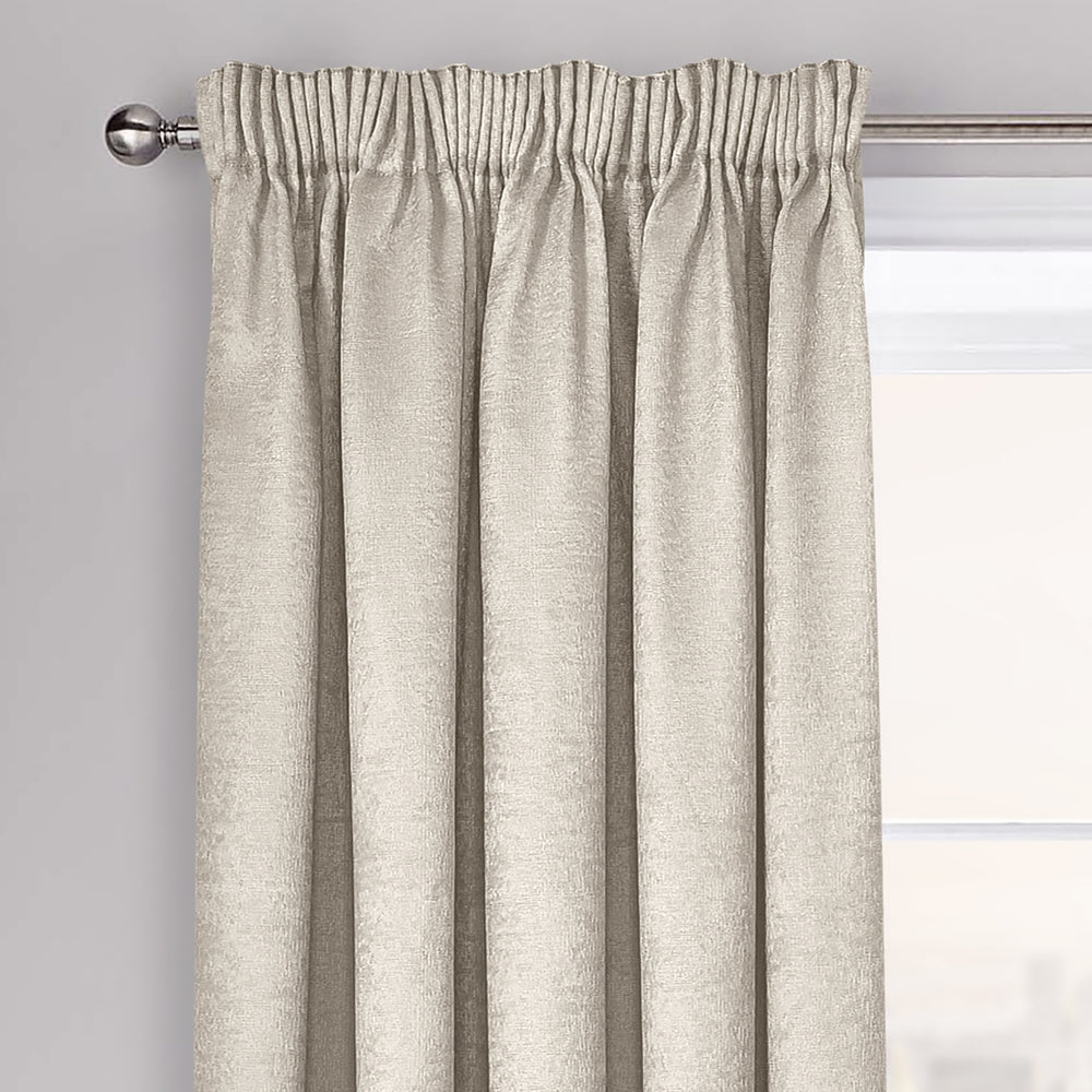 Velosso Westwood Cream Dimout Pencil Pleat Curtains