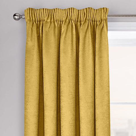 Velosso Westwood Ochre Pencil Pleat Dimout Curtains
