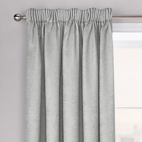 Velosso Westwood Silver Dimout Pencil Pleat Curtains