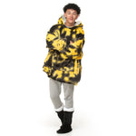 Velosso Black and Yellow Tye Dye Oversized Hoodie