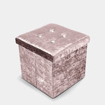 Home Republic Blush Pink Crushed Velvet Storage Box