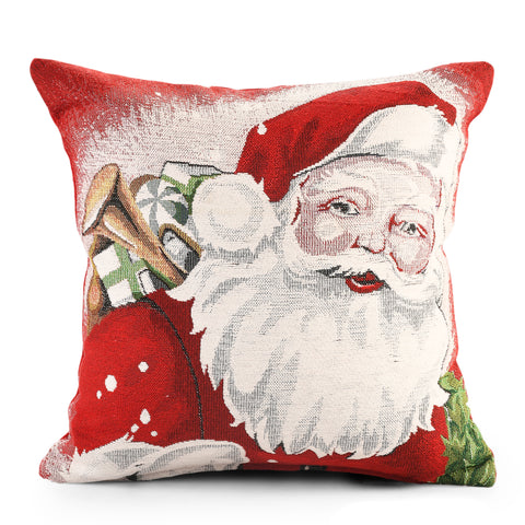 Santa Gifts Christmas Festive Chenille Cushion Cover