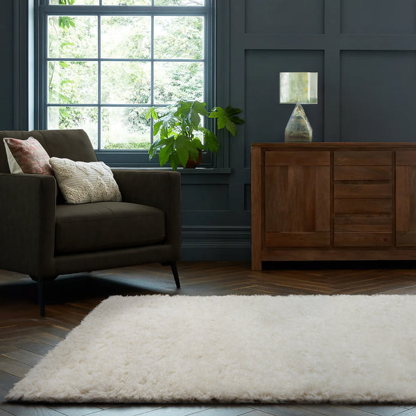 Home Republic Ivory Super Soft Teddy Fur Rug | Linens Online