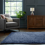 Home Republic Montana Blue Super Soft Teddy Fur Floor Rug