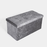 Home Republic Large Silver Crushed Velvet Storage Box